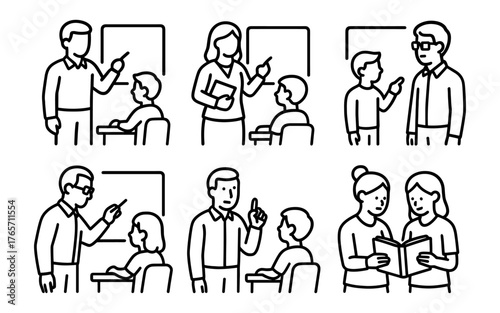 Linear style teacher and student classroom interactions for educational content