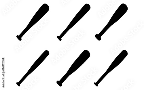 Seamless pattern of baseball bat silhouettes for sports designs