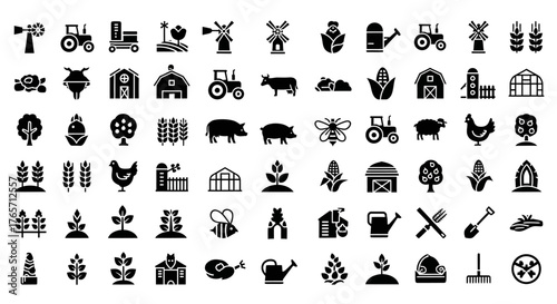 A collection of green energy icons isolated on white background showcasing various renewable energy sources and sustainable technologies for a cleaner future