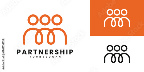 Partnership logo design for community, family and group