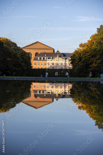 reflection of the house in the lake