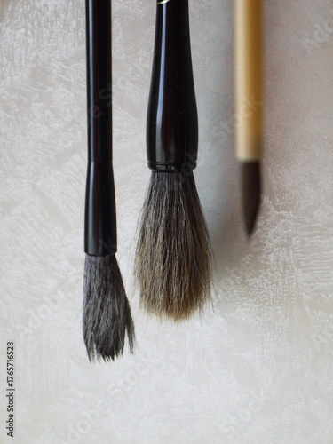 色々な種類の習字用の筆