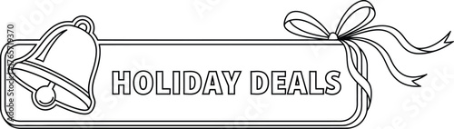 Vector art of holiday deals with bell and ribbon bow