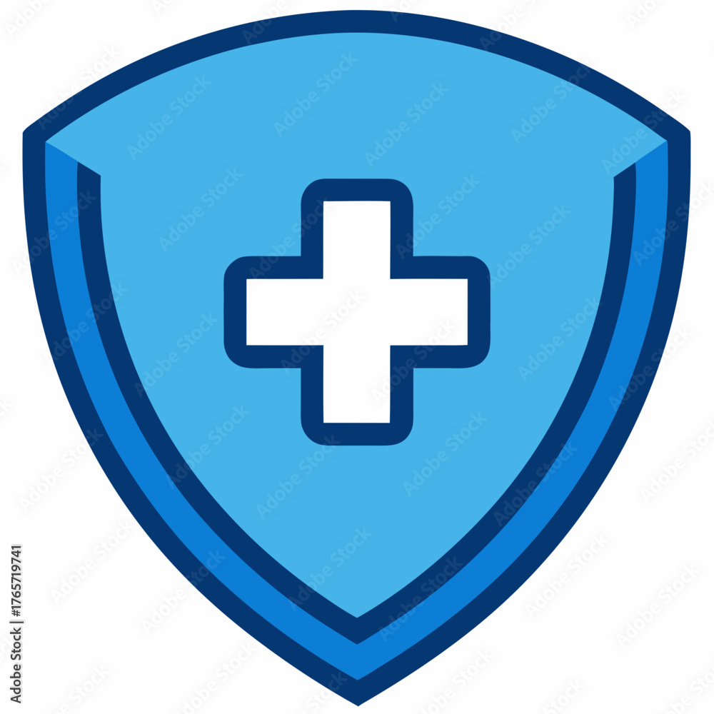 Fototapeta premium A blue shield icon representing health insurance coverage