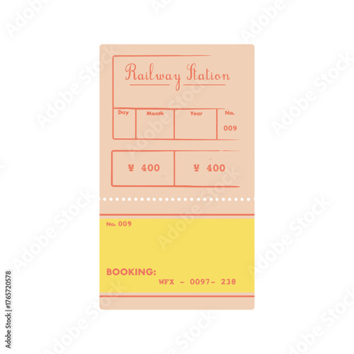 Vintage Japanese Railway Station Ticket Stub.
