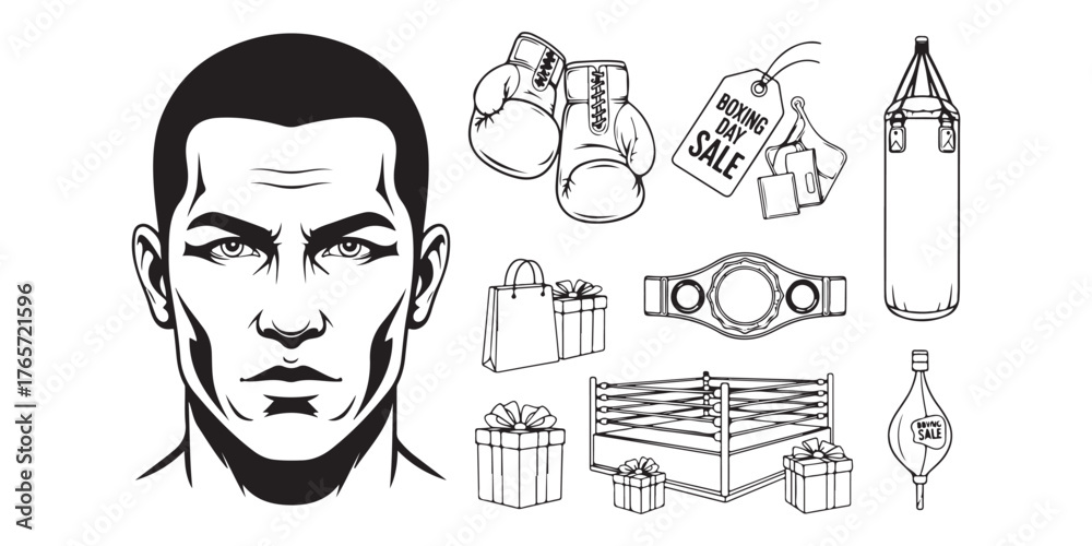 Fototapeta premium Boxing equipment isolated on white background
