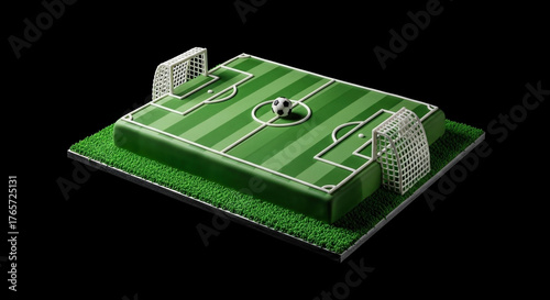 Soccer Field Cake with Ball