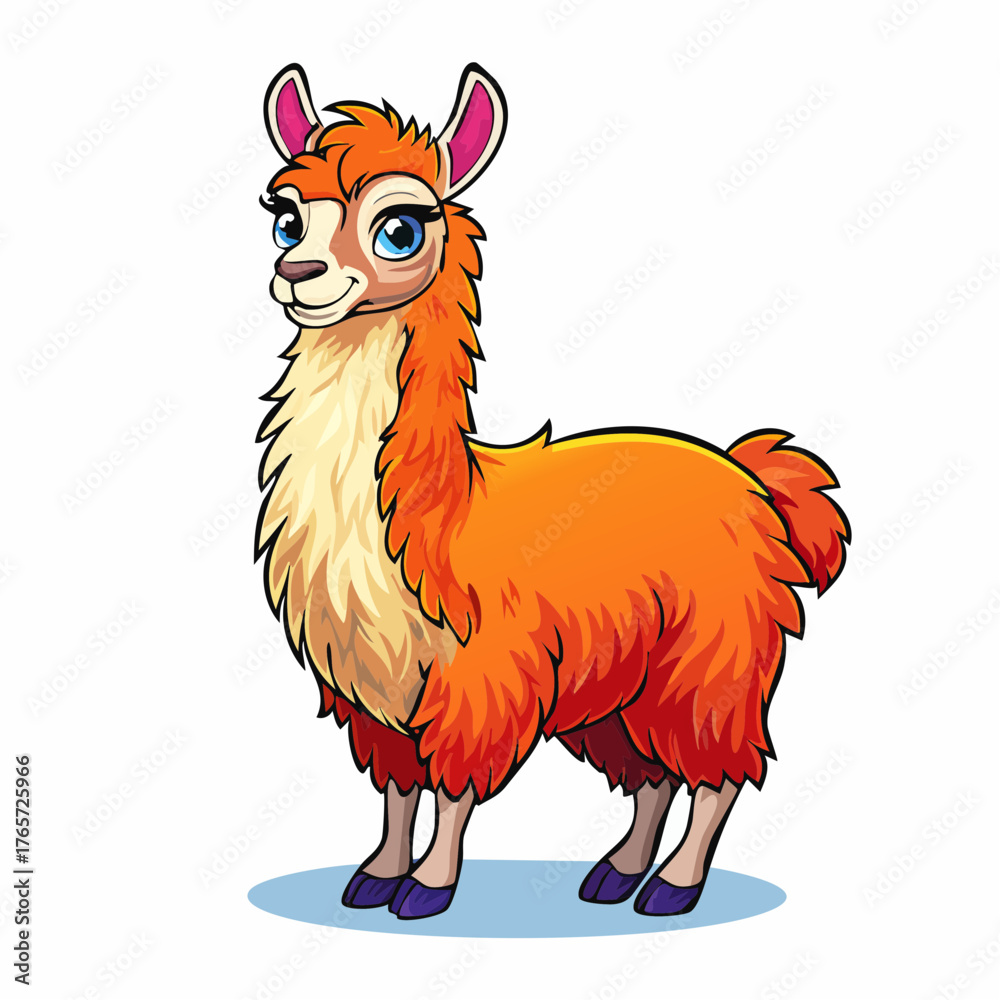 Naklejka premium Alpaka auf weißem Hintergrund