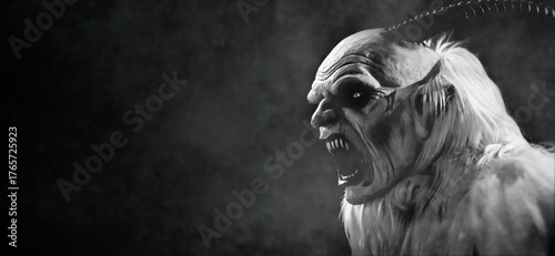 Christmas Devils Krampus. Evil face