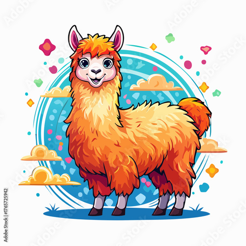 Alpaka auf weißem Hintergrund