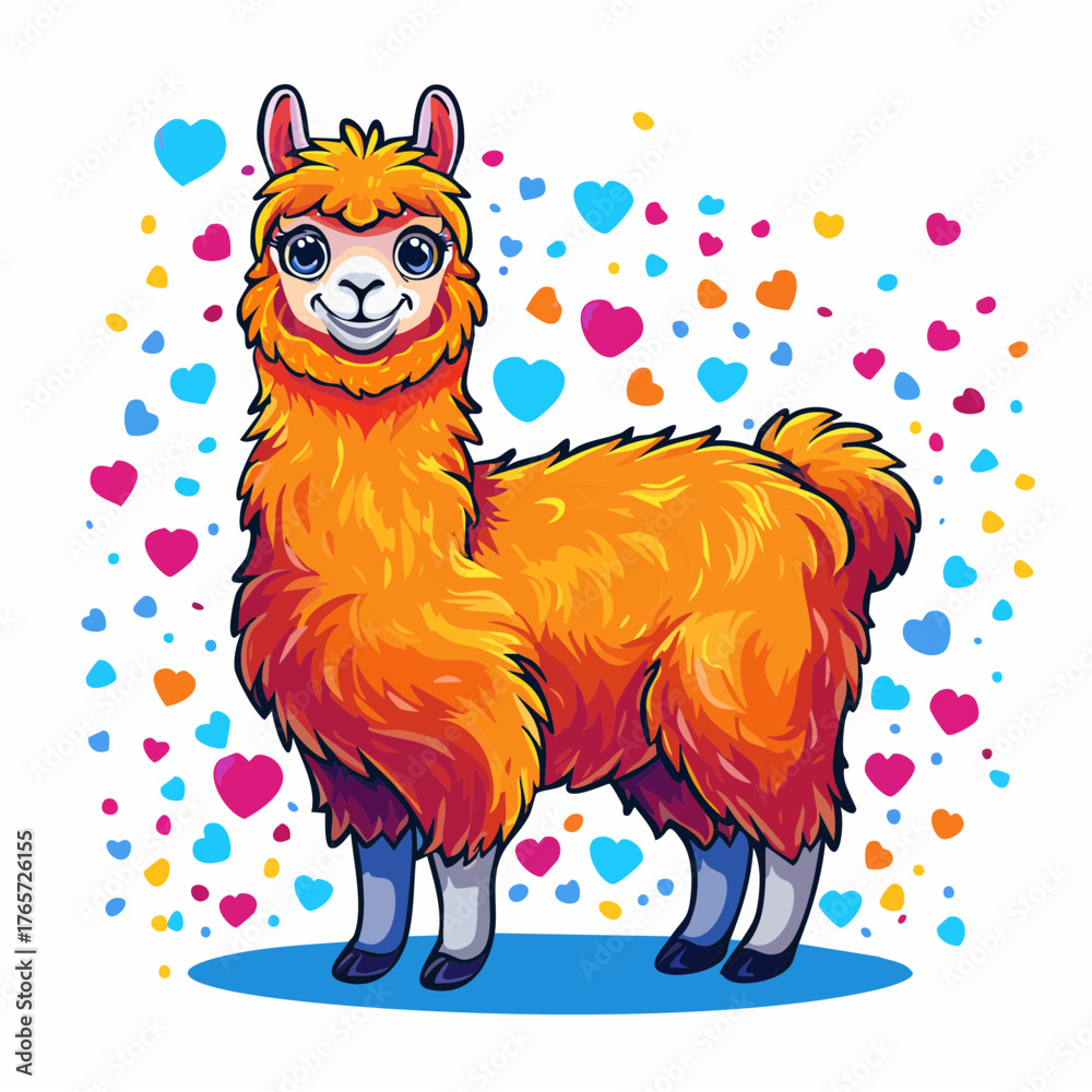Fototapeta premium Alpaka auf weißem Hintergrund