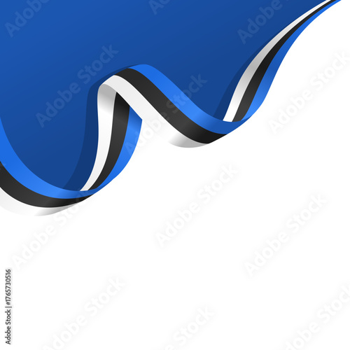 Estonia flag symbol wave ribbon