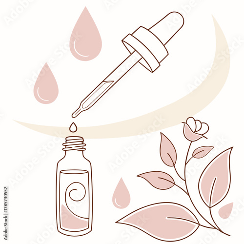 A vector set of icons related to bathroom hygiene, beauty cosmetics, and spa treatment, including shampoo, soap, and a towel