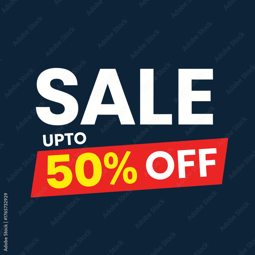 Obraz premium Sale Banner Design – Up to 50% Off Discount Promotion Vector Illustration