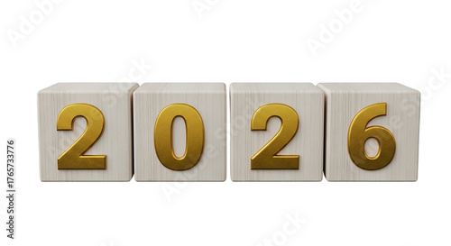 2026 New Year 3D Luxury Concept with Gold Numbers
