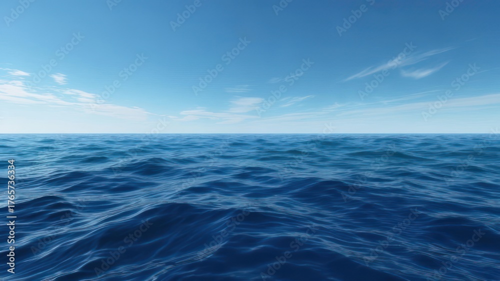 Obraz premium Calm ocean surface under a clear blue sky