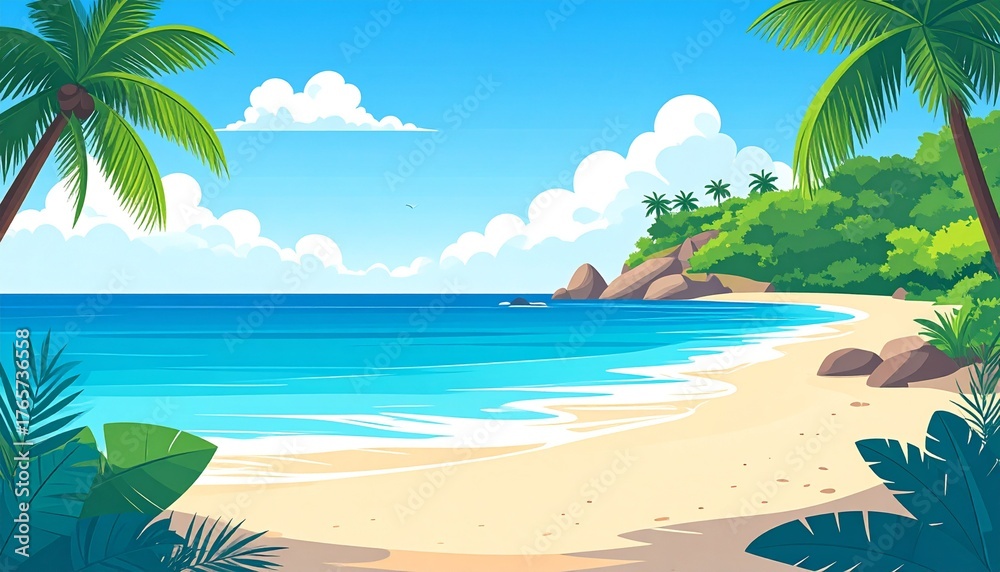 Obraz premium tropical beach with palm tree