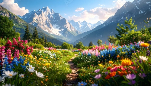 Fototapeta Naklejka Na Ścianę i Meble -  alpine meadow in switzerland