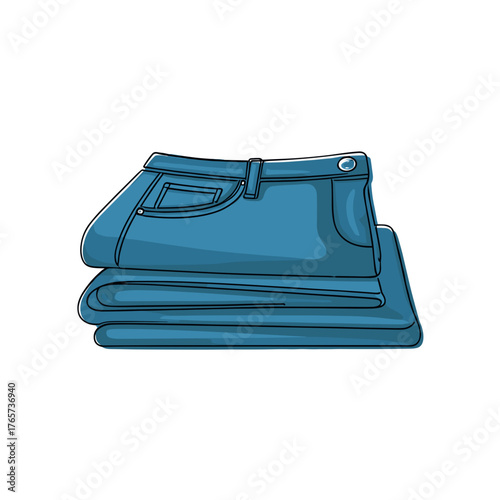 blue jeans folded, cartoon style clip art preview