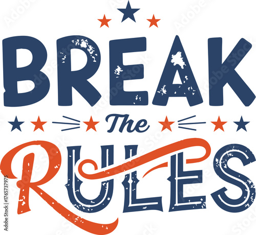 Break The Rules Retro Grunge Tee