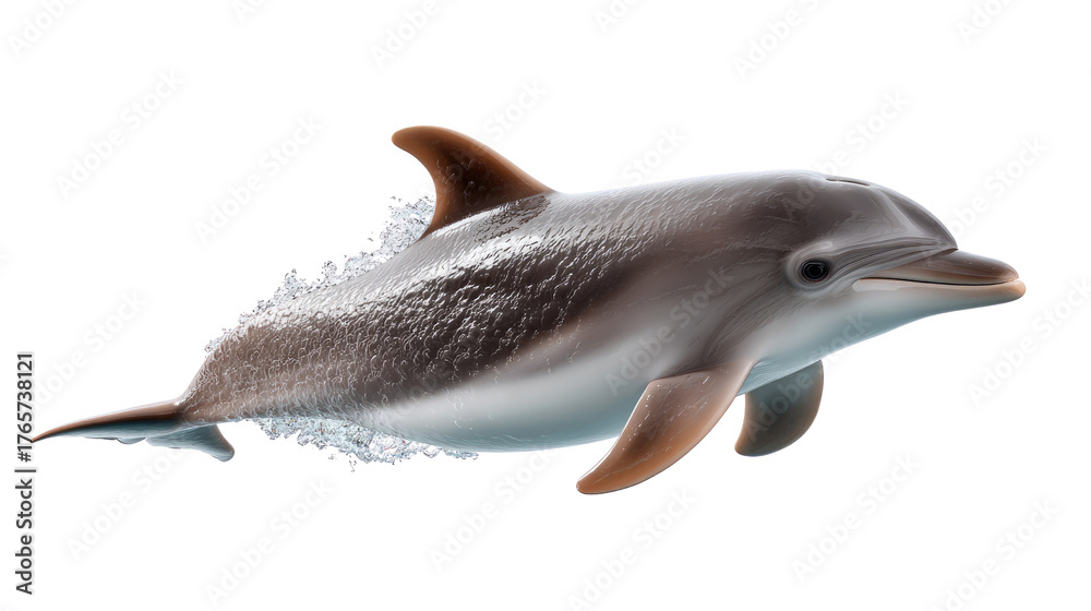 Obraz premium Dolphin's Grace: An engaging image of a dolphin, effortlessly gliding through the water, with a sense of freedom and natural beauty.