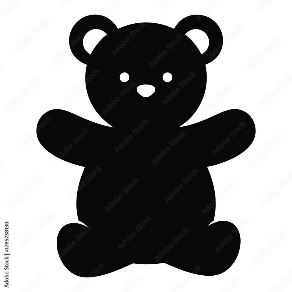 Fototapeta premium Cute teddy bear silhouette for children room decoration and backgrounds