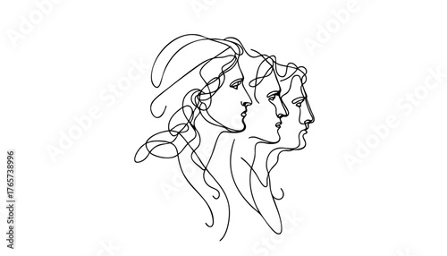 Three different of a mans face