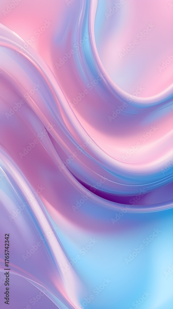 Naklejka premium Surreal Vibrant Smooth Abstract Waves in Pink, Blue, and Purple