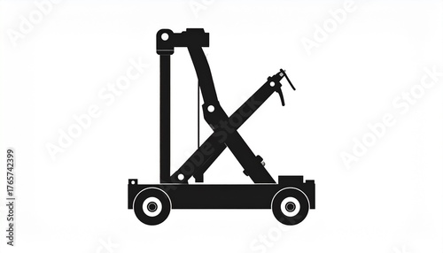 Modern silhouette of a mobile lifting crane, essential heavy-duty machinery for construction and industrial applications, symbolizing strength and efficiency in material handling operations