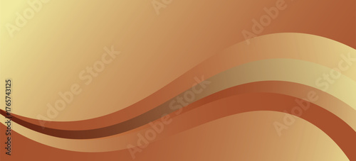 Abstract golden bronze wave background with smooth fluid curves. Luxury banner design for websites, headers, sale templates, business ads, awards, events, and more