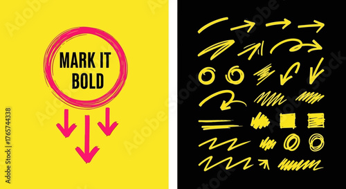 Mark It Bold Collection of Arrows and Highlight Elements for Attention and Emphasis