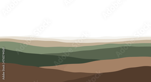 Minimalist mountain landscape illustration with earthy tones