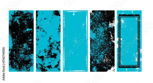 Variety of Turquoise Grunge Texture Backgrounds for Modern Design Projects Abstract Layouts