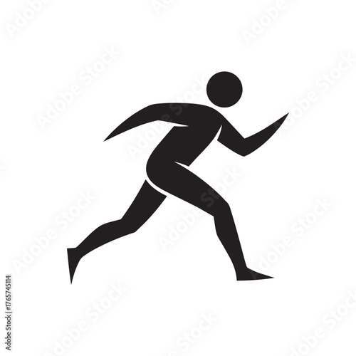 Vector art of silhouette of a runner in motion