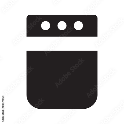 Vector art of simple black icon of a dishwasher