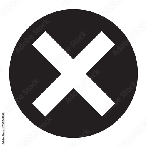 Vector art of white cross inside a black circle