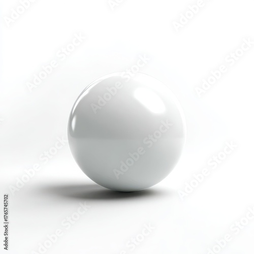 A single white sphere isolated on white background