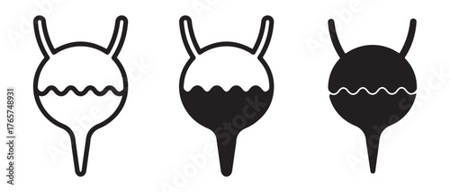 Bladder Fullness Diagram. Medical Fluid Level Icons.