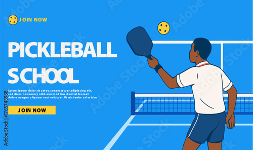 pickle ball illustration banner template playful vector