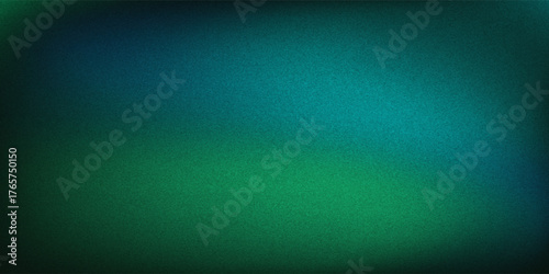 Dark green blue grainy gradient background, black backdrop, noise texture