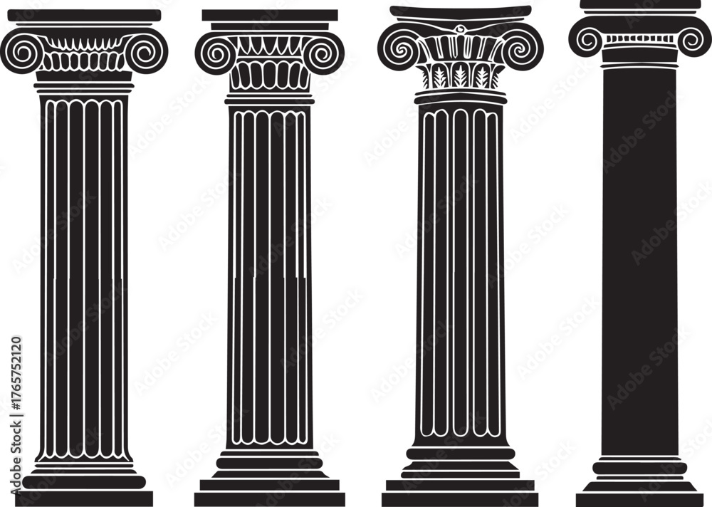 Obraz premium Four Classical Column Styles architecture ionic