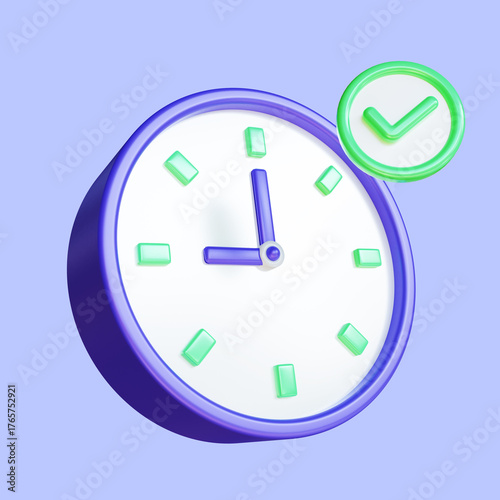 Approved Task Punctuality Clock Completion Symbol