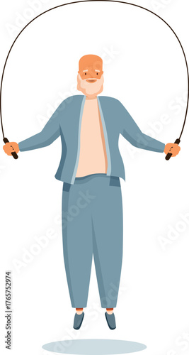 Elderly man enjoying physical activity, promoting health and well being in old age