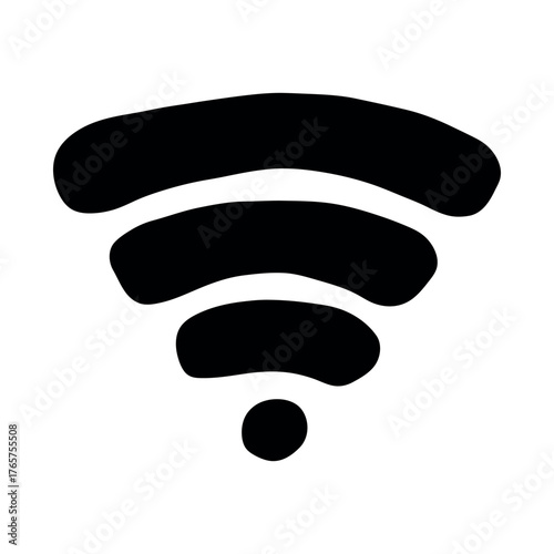 Hand drawn free wifi spot zone sign Public wi-fi area sign Wireless internet clipart in doodle style Single element for print, web, design, decor 3G, 4G, 5G, 6G, IoT