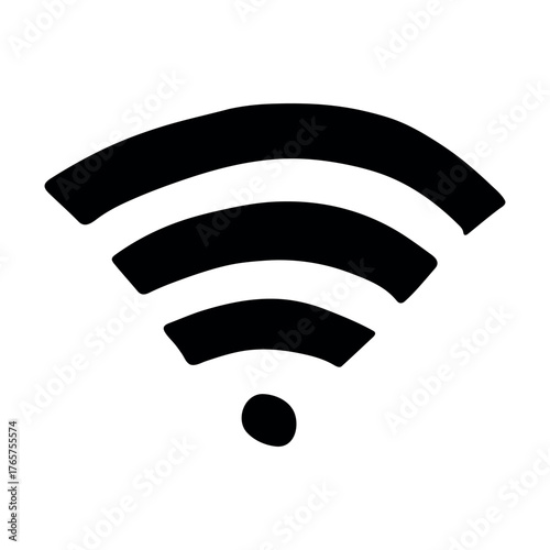 Hand drawn free wifi spot zone sign Public wi-fi area sign Wireless internet clipart in doodle style Single element for print, web, design, decor 3G, 4G, 5G, 6G, IoT