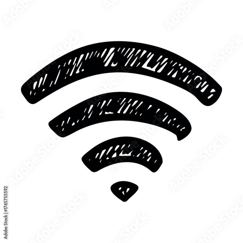 Hand drawn free wifi spot zone sign Public wi-fi area sign Wireless internet clipart in doodle style Single element for print, web, design, decor 3G, 4G, 5G, 6G, IoT