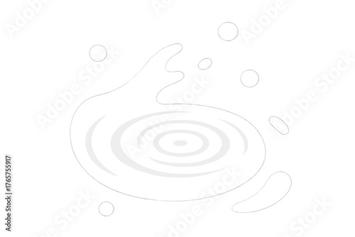 Concentric ripples spreading on water surface with abstract liquid splashes