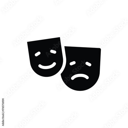Theatre mask solid icon vector design good for web or mobile app