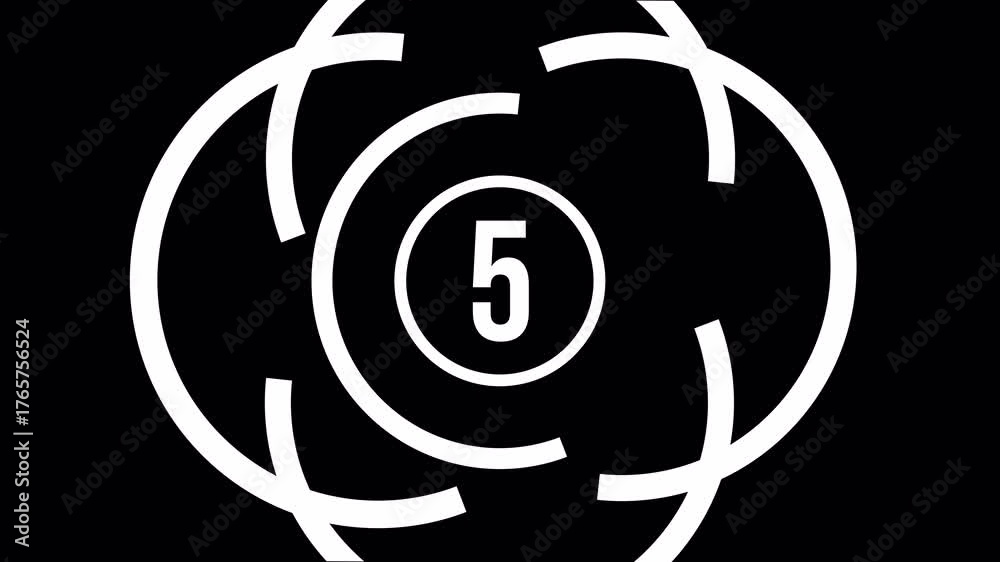 Kinetic 10 Second Countdown Timer with Abstract Circular Geometry ...