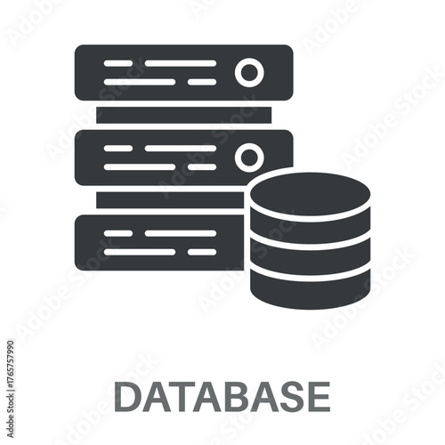 Database Simple Style Glyph Design Vector 